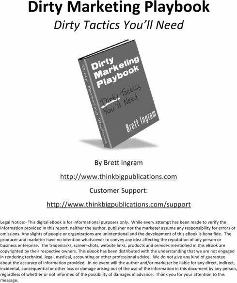 Product picture Dirty Marketing- Make more money with your website